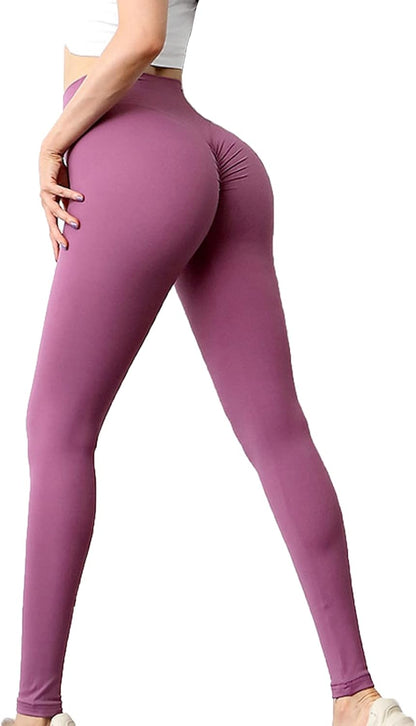 Women'S Yoga Leggings, High Waisted Yoga Pants Tummy Control Fitness Leggings for Women Workout, Yoga, Running Purple